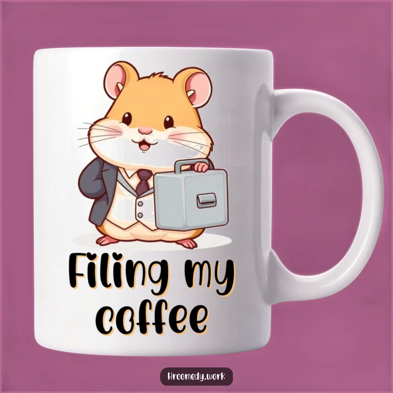 Funny Hamster Suit Mug - Office Humor Filing Cabinet Gift