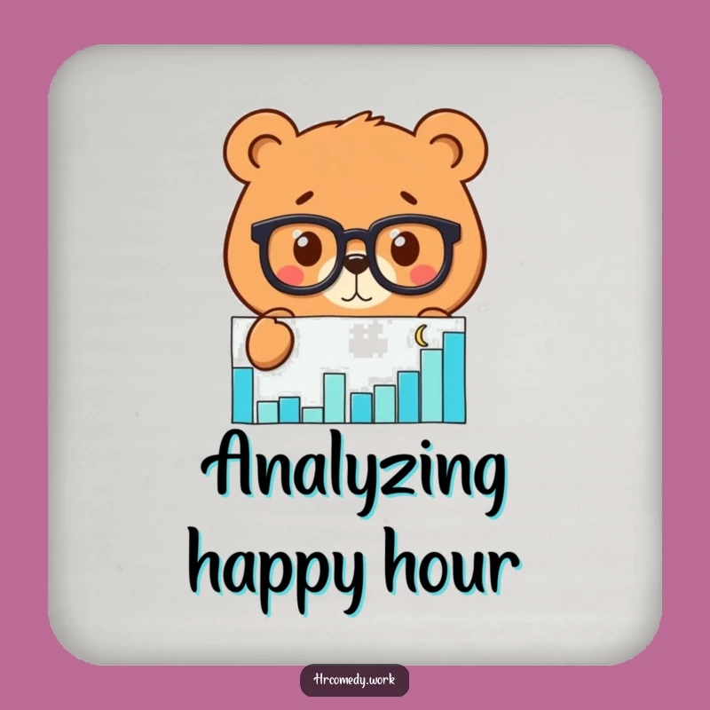 Funny Bear Glasses Coaster: Protect Surfaces with Intense Data Humor