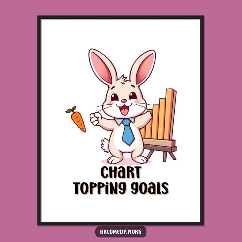 Funny Bunny Tie Poster: Vibrant Chart Art for Humorous Wall Decor