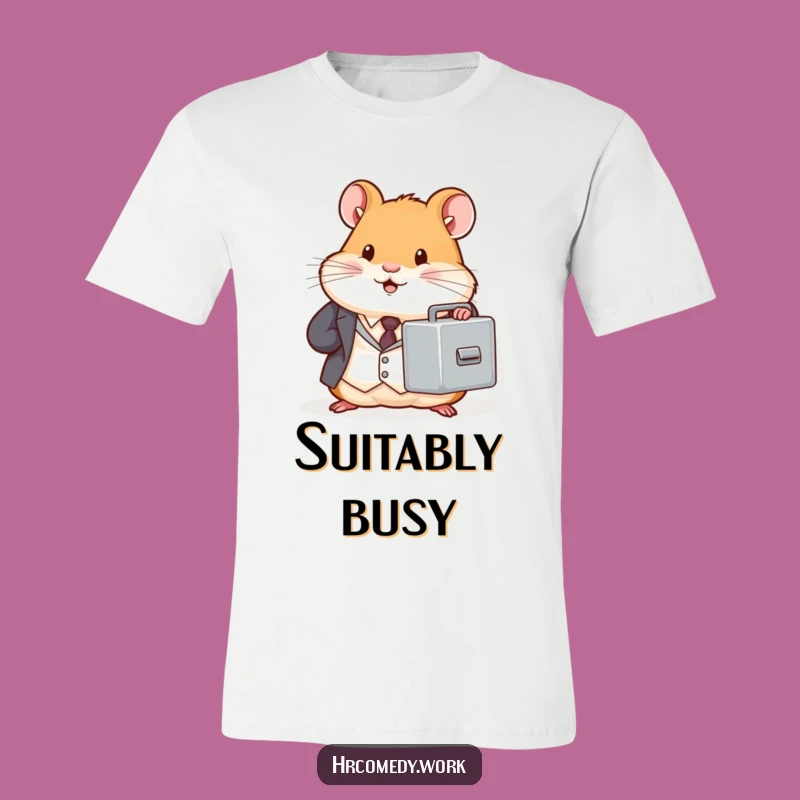 Funny Hamster Suit T-Shirt - Tiny Office Humor Filing Cabinet Tee