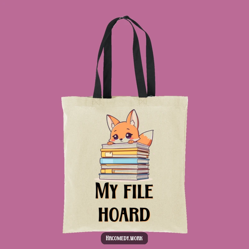 Funny Fox Peeking Files Tote Bag: Carry Your Secrets in Style!